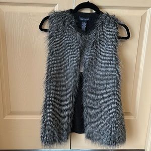 Mixed-media, faux fur sweater vest, never worn, NWT